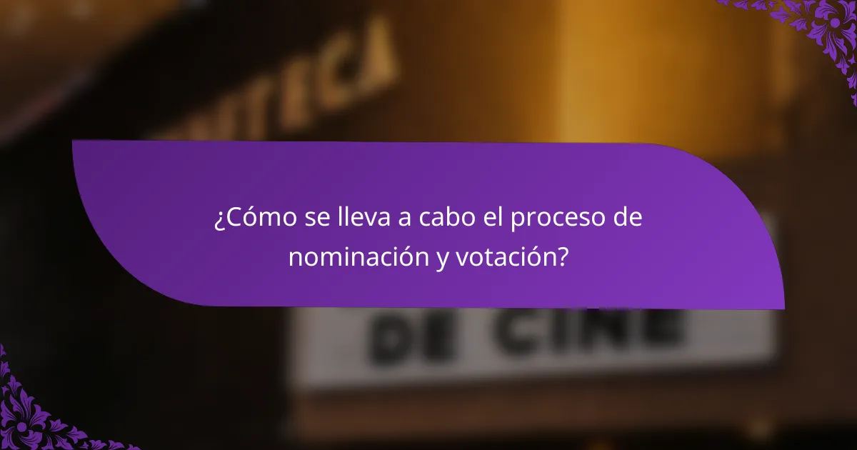 ¿Cómo se lleva a cabo el proceso de nominación y votación?