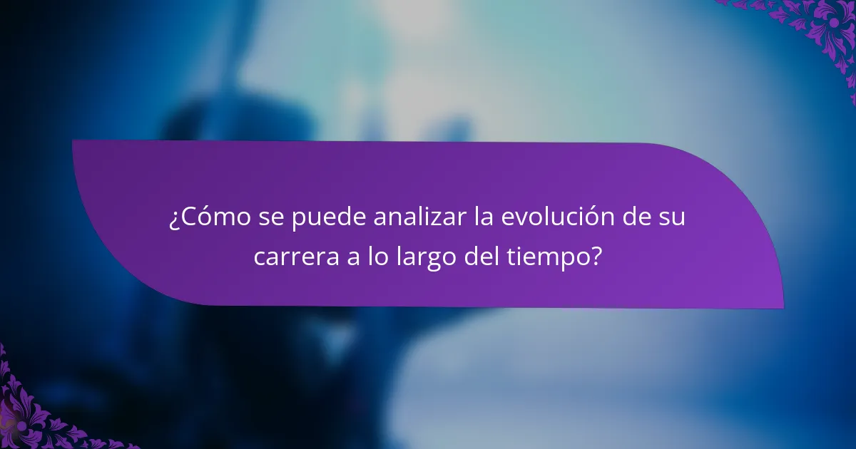 ¿Cómo se puede analizar la evolución de su carrera a lo largo del tiempo?
