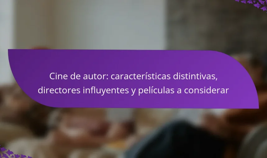 Cine de autor: características distintivas, directores influyentes y películas a considerar