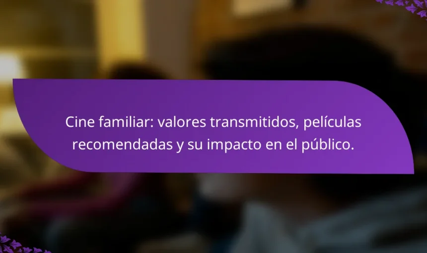 Cine familiar: valores transmitidos, películas recomendadas y su impacto en el público.