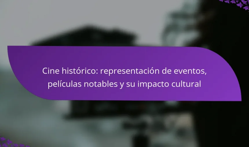 Cine histórico: representación de eventos, películas notables y su impacto cultural