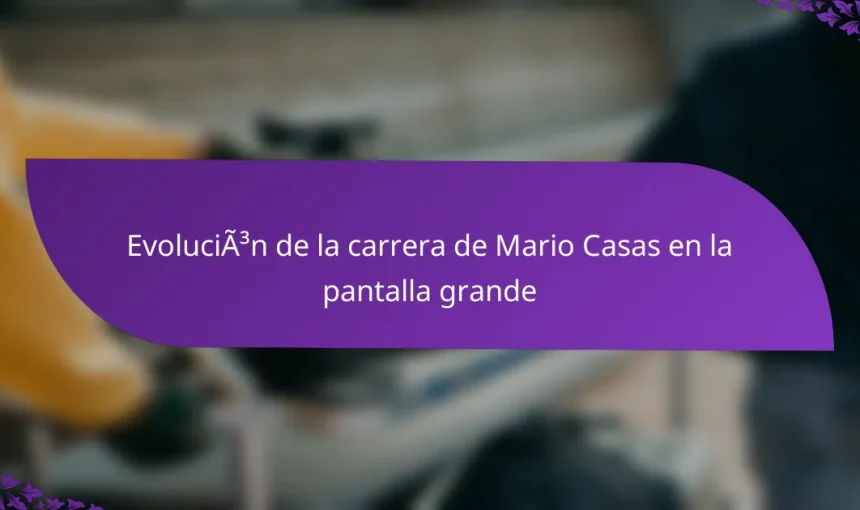 Evolución de la carrera de Mario Casas en la pantalla grande