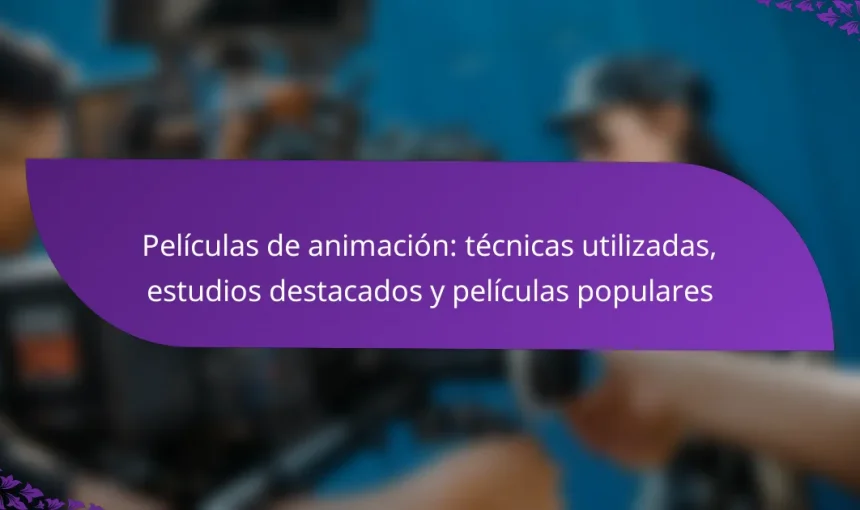 Películas de animación: técnicas utilizadas, estudios destacados y películas populares